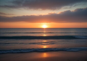 Sunset Over Calm Ocean Waves