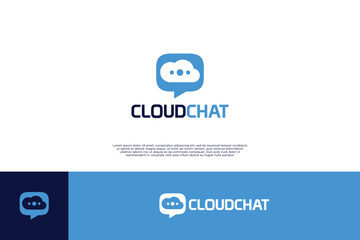 Simple Cloud message logo design