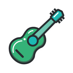 Guitar Icon, Cartoon symbol, and vector, Can be used for web, print, and mobile