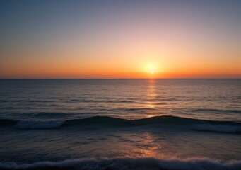 Obraz premium Sunset Over Calm Ocean Waves
