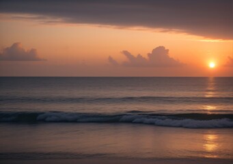 Sunset Over Calm Ocean Waves