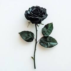 black rose on white background,copy space --v 6.1 Job ID: 7dc8fda4-988b-4ed8-aa0c-a7ede63b5286