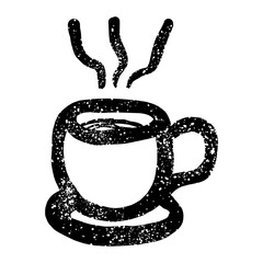 Hand drawn grunge hot coffee cup