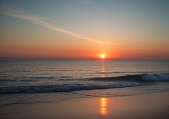 Obraz premium Sunset Over Calm Ocean Waves