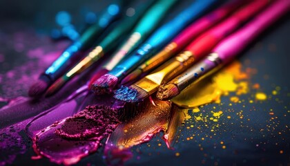 Obraz premium Watercolor painting with vibrant colors, artistic and delicate, Artisan, Bright hues, Photograph, Creative expression