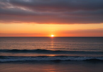 Sunset Over Calm Ocean Waves