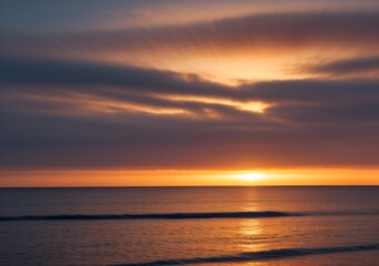 Obraz premium Sunset Over Calm Ocean Waves