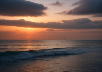 Sunset Over Calm Ocean Waves