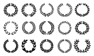 Laurel wreaths vector set. Laurel wreaths isolated on white background