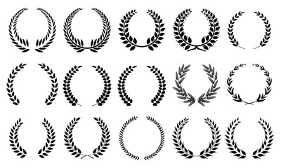Laurel wreaths set. Laurel wreaths collection. Laurel wreaths vector set