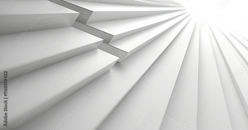 Poster A close-up view of sleek, white architectural elements creating a dynamic, modern aesthetic with light streaming in.