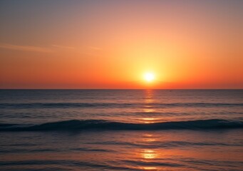 Sunset Over Calm Ocean Waves