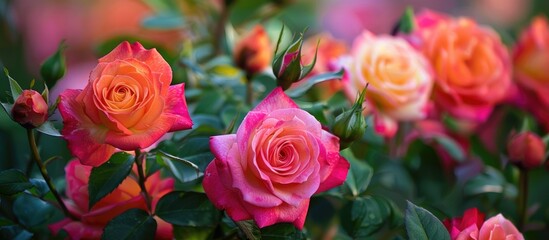 Colorful Roses In Springtime