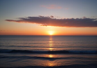 Sunset Over Calm Ocean Waves