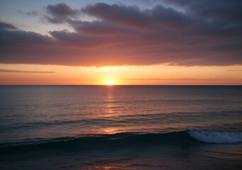 Obraz premium Sunset Over Calm Ocean Waves