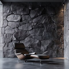 Charcoal black stone surface wallpaper with minimalist modern style background