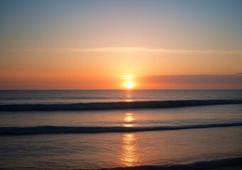 Obraz premium Sunset Over Calm Ocean Waves