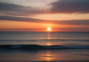 Obraz premium Sunset Over Calm Ocean Waves