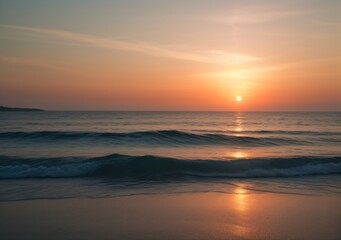 Obraz premium Sunset Over Calm Ocean Waves