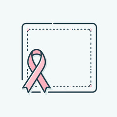 Minimalist Breast Cancer Awareness Ribbon Frame with Copy Space
