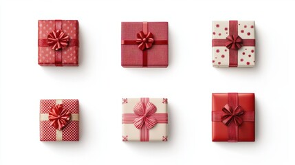 Fototapeta premium Weihnachten Geschenke set isoliert auf weiÃen Hintergrund, Freisteller.