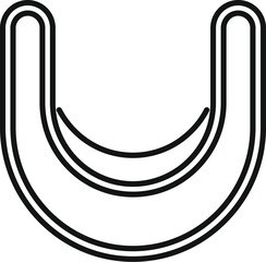 U shape double line icon vector outline illustration