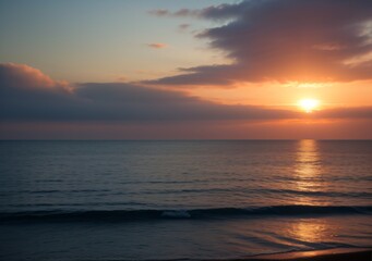 Obraz premium Sunset Over Calm Ocean Waves