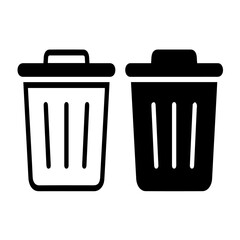 set of trash can icon