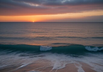 Obraz premium Sunset Over Calm Ocean Waves