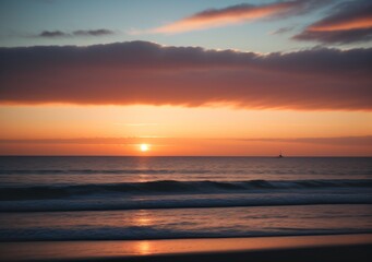 Obraz premium Sunset Over Calm Ocean Waves