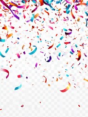 Obraz premium Christmas, new year, xmas decoration confetti celebrate party on transparent background