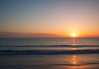 Sunset Over Calm Ocean Waves