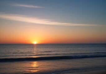 Sunset Over Calm Ocean Waves