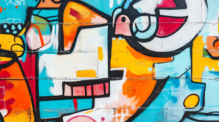 Vibrant urban mural featuring abstract shapes and colors, adding artistic flair to outdoor spaces and cityscapes.