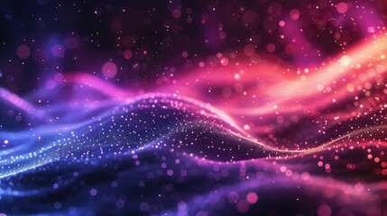 Parts of program code of abstract digital data technology concept background. Abstract technology colors hexagon wave with motion dots and lines.