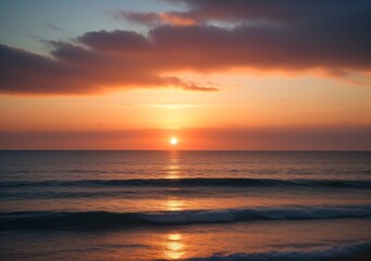 Sunset Over Calm Ocean Waves