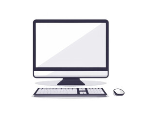 Fototapeta premium computer monitor with screen keyboard mouse