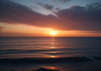 Obraz premium Sunset Over Calm Ocean Waves