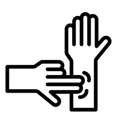 Pulse check icon with hand for blood donation and health check.