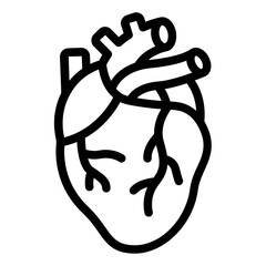 Heart organ icon for blood and organ donation.