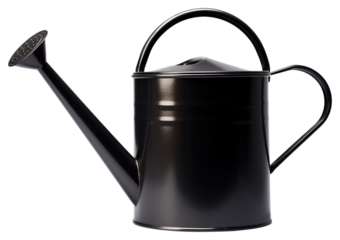 PNG Black metal watering can white background container flowerpot.