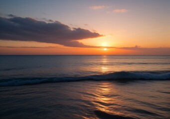 Obraz premium Sunset Over Calm Ocean Waves