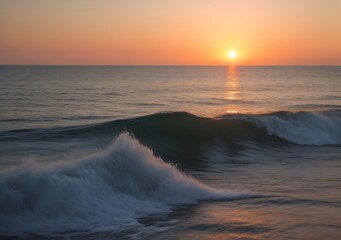 Obraz premium Sunset Over Calm Ocean Waves