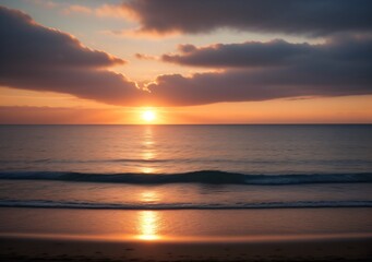 Obraz premium Sunset Over Calm Ocean Waves