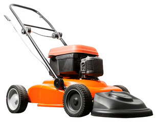 PNG Orange lawn mower grass equipment vehicle.
