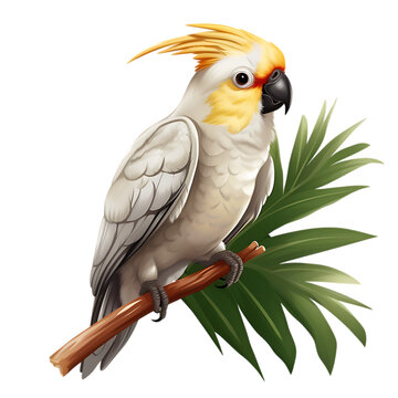 recommend clip art: PNG of a Cockatiel Sitting on a Branch