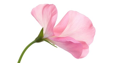 Fototapeta premium Vibrant pink sweet pea flower, isolated on a white background. Showcasing the texture and natural beauty of this botanical subject. Perfect for themes of nature, elegance, and floral design