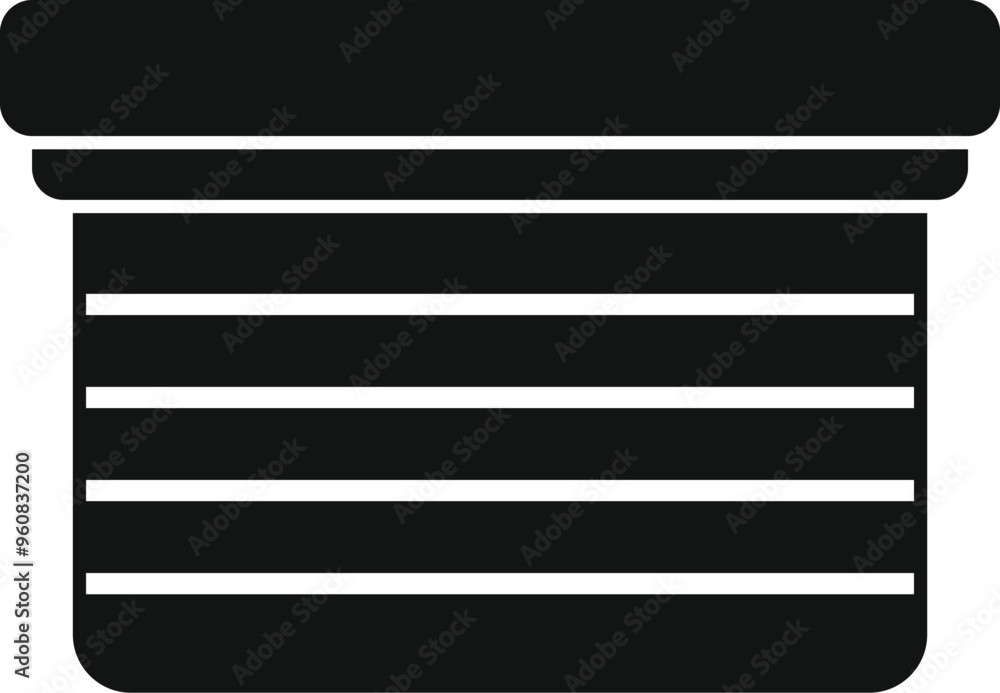 Poster this simple vector icon represents a window blind being pulled down, perfect for projects related to