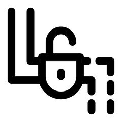 Obraz premium decode, codes, unlock, interpreting, information technology outline icon