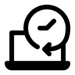 runtime, running time, real time, computer, information technology outline icon